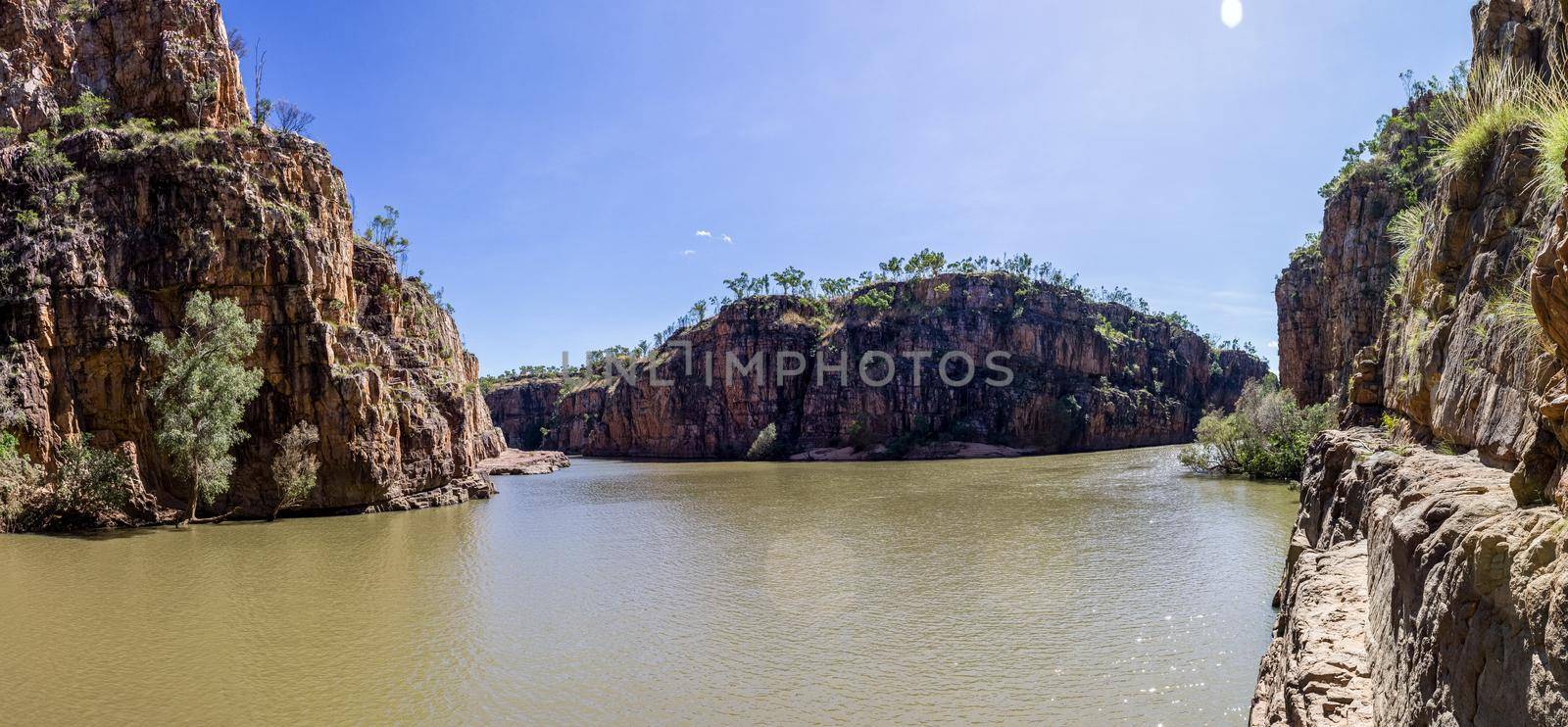 beautiful Katherine Gorge on a sunny day with no clouds in Northern Territory, Australia by bettercallcurry