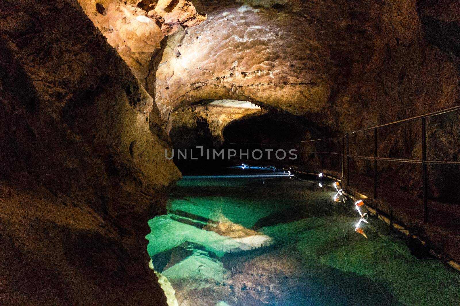 A water pool in River Cave at the Jenolan Caves, Australia. by bettercallcurry
