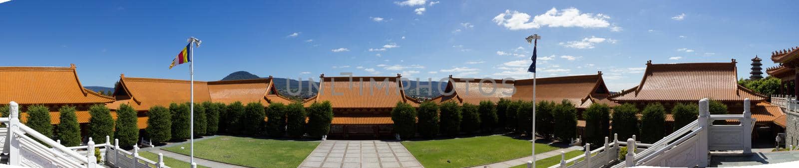 Panorama of Nan Tien Temple Buddha religion in Australia by bettercallcurry