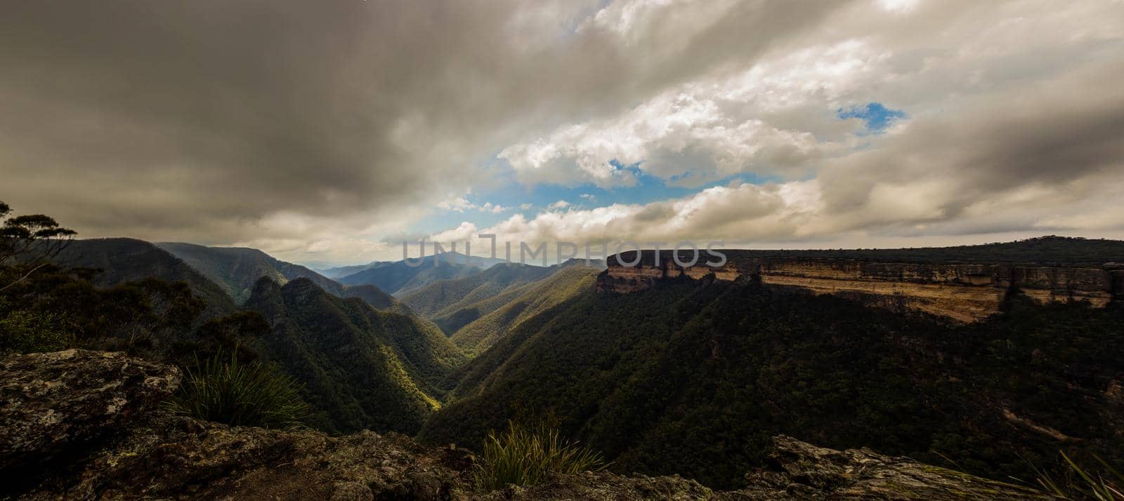 Panorama view of the Kanangra Walls, Kanangra-Boyd National Park, Australia by bettercallcurry