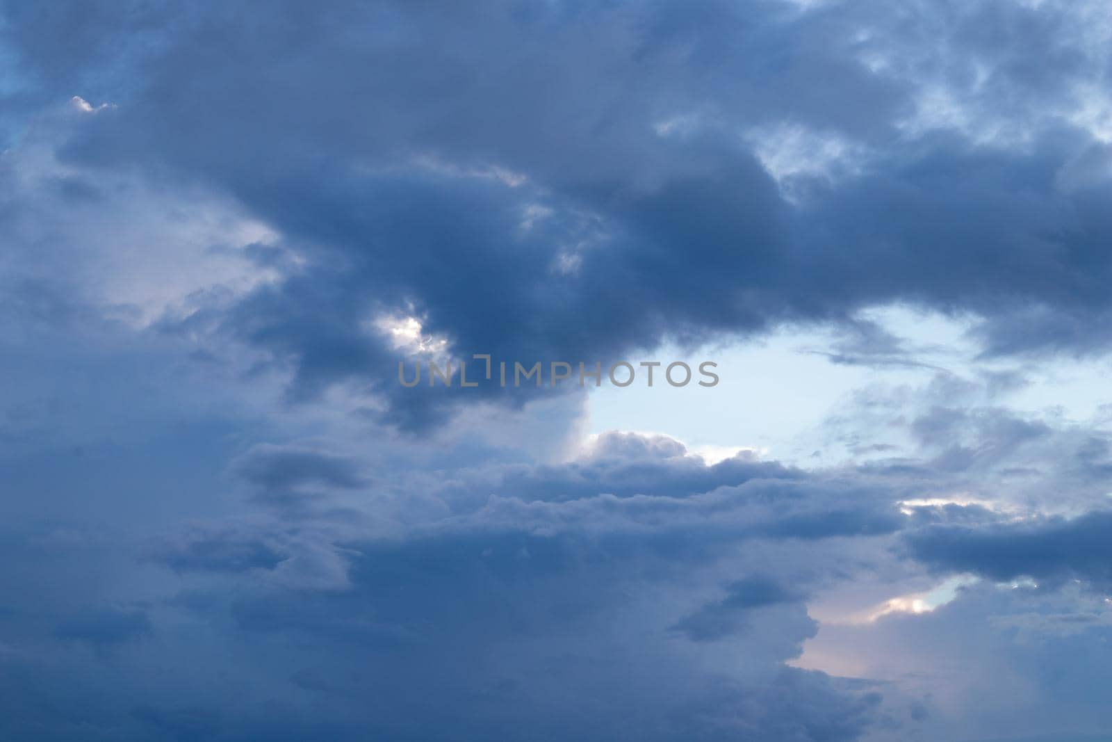 Dark cloudy sky twilight on rainy season.