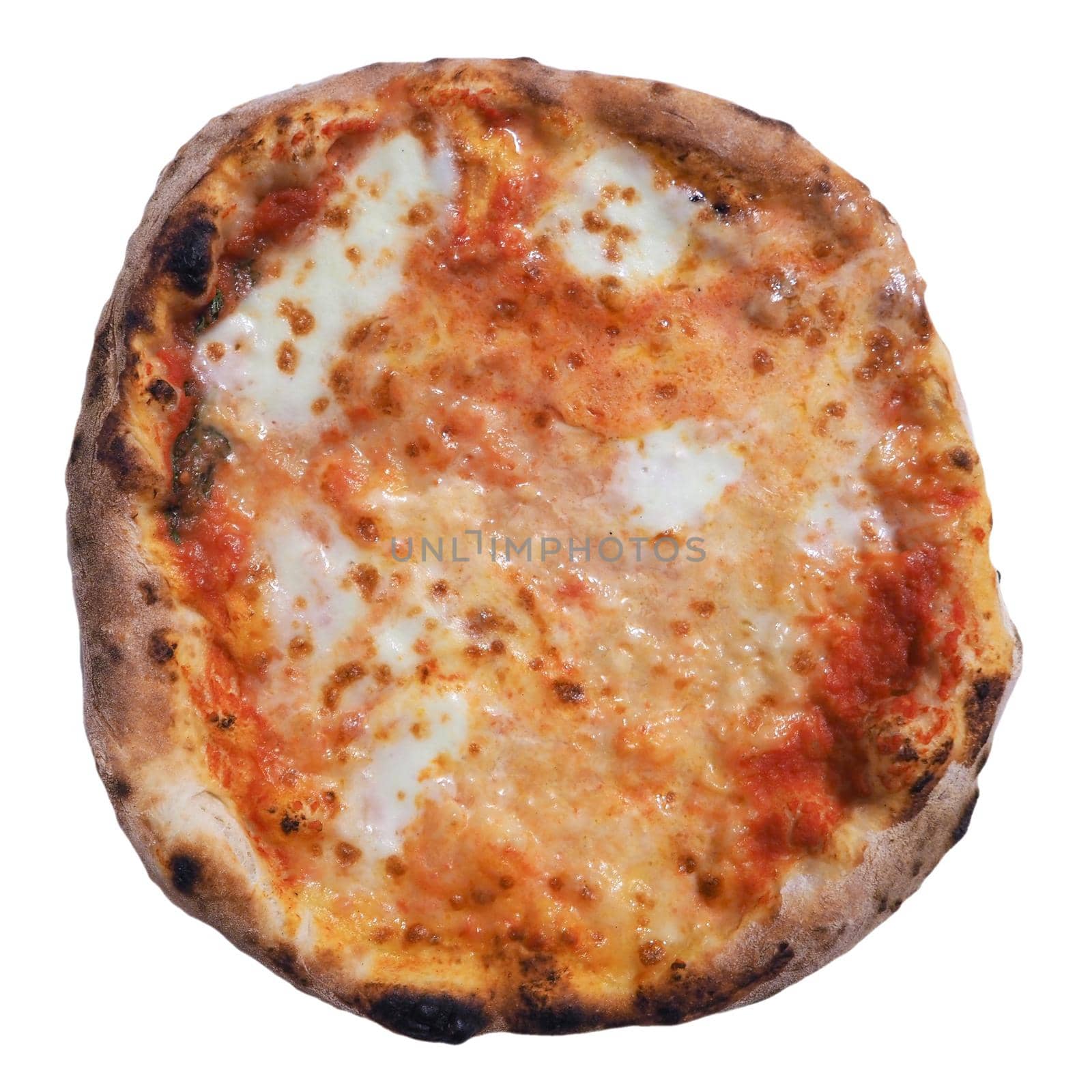 margherita pizza traditional Italian baked food isolated over white background