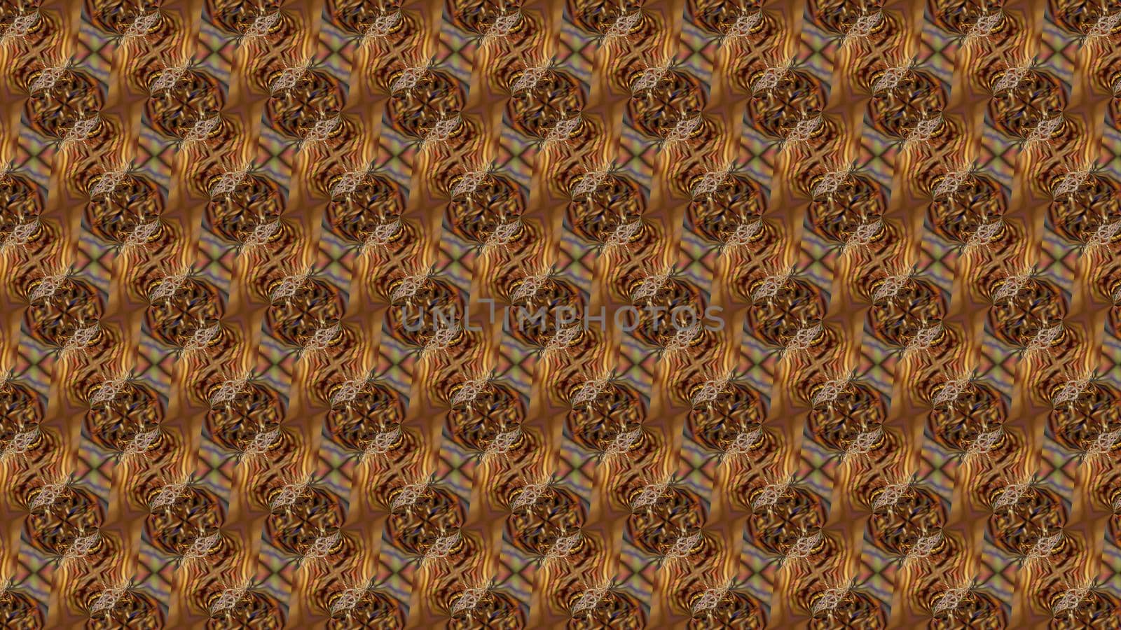 Abstract fantasy orange background with gold details. 3d