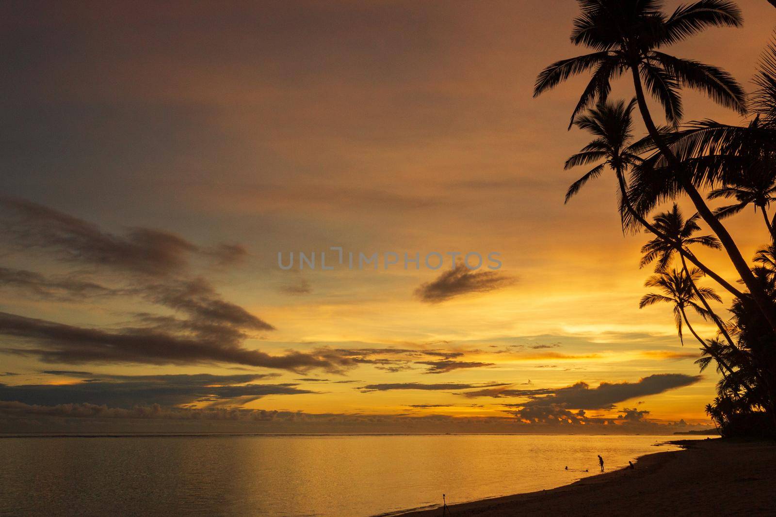 Colorful sunrise on Tambua Sands Beach on Fiji Island, Fiji by bettercallcurry