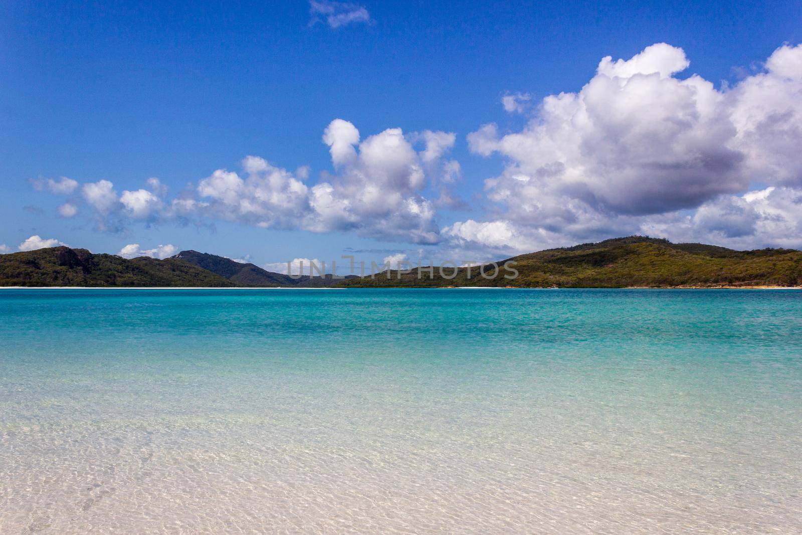 Tropical lagoon and Whitehaven beach, Whitsunday Island, Queensland, Australia