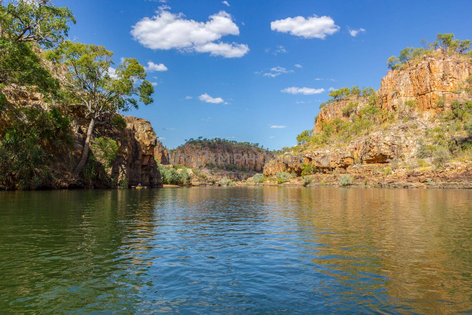 Katherine Gorge on an early morning cruise up the river with wonder reflections and beautiful scenery, Northern Territory, Central Australia. by bettercallcurry