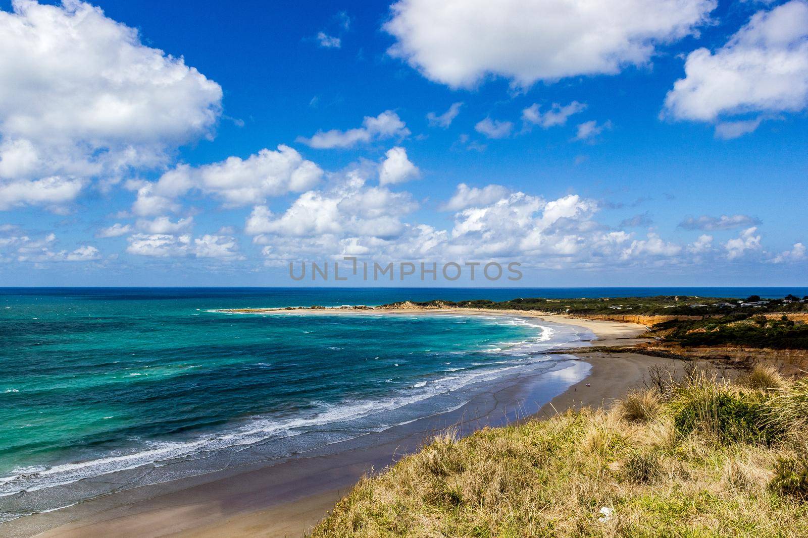 Beautiful blue lagoon on the Great Ocean Road, Victoria Australia