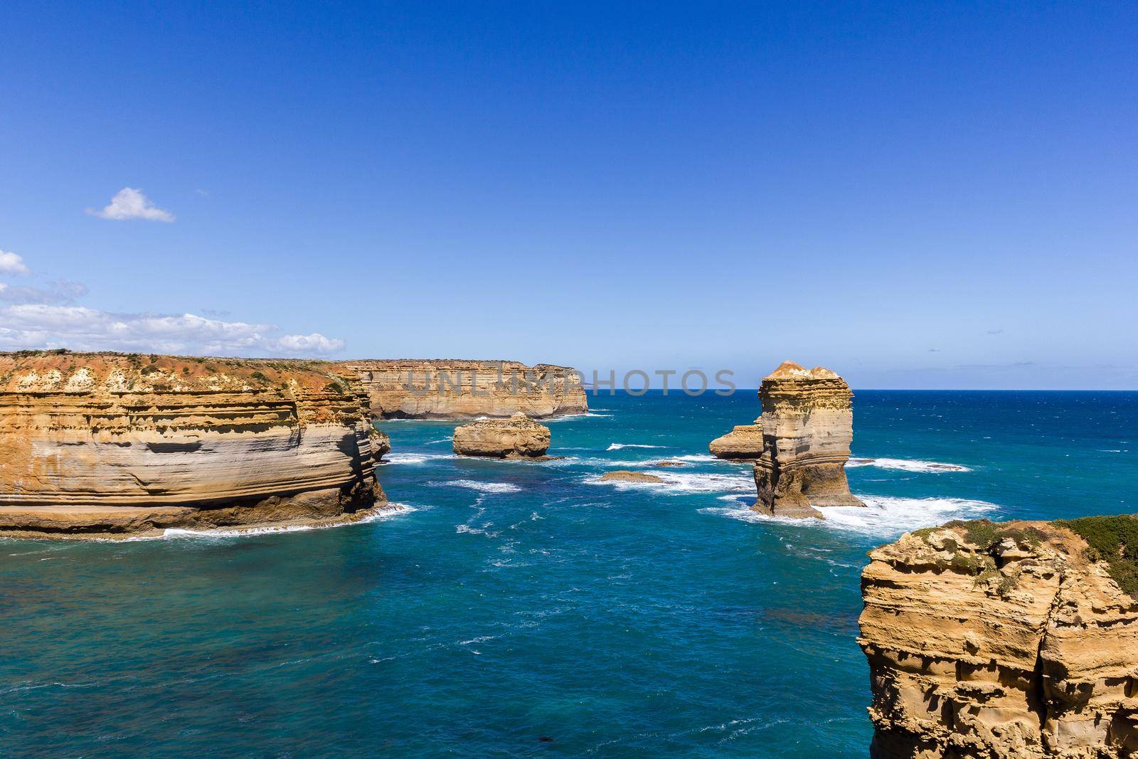 Famous cliffs near 12 Apostles, beautiful scenic natural attraction, Great Ocean Road, Victoria