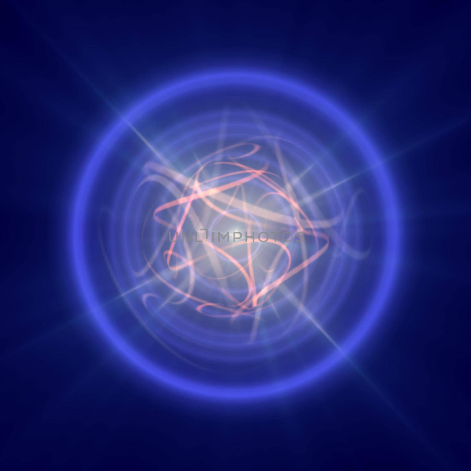 Highly magnetized rotating neutron star, abstract illustration