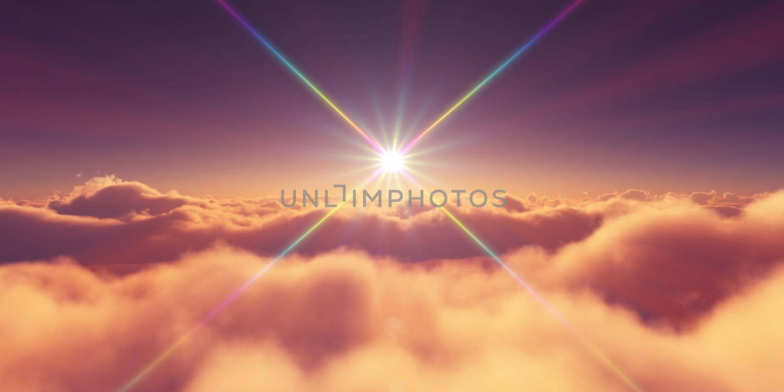 above clouds sunrise sun ray illustration by alex_nako