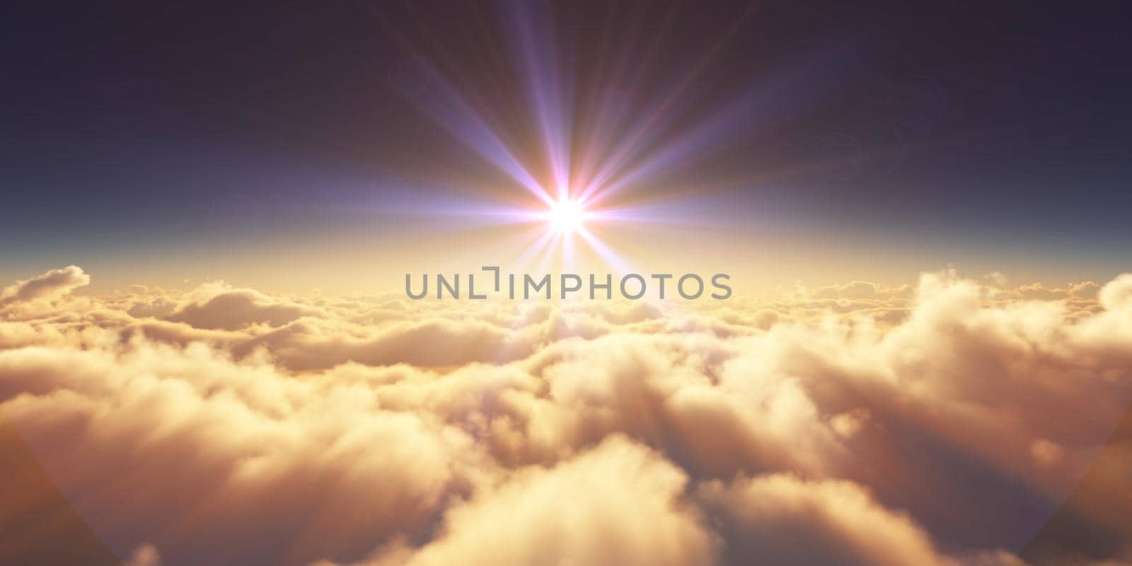 above clouds sunrise sun ray illustration by alex_nako