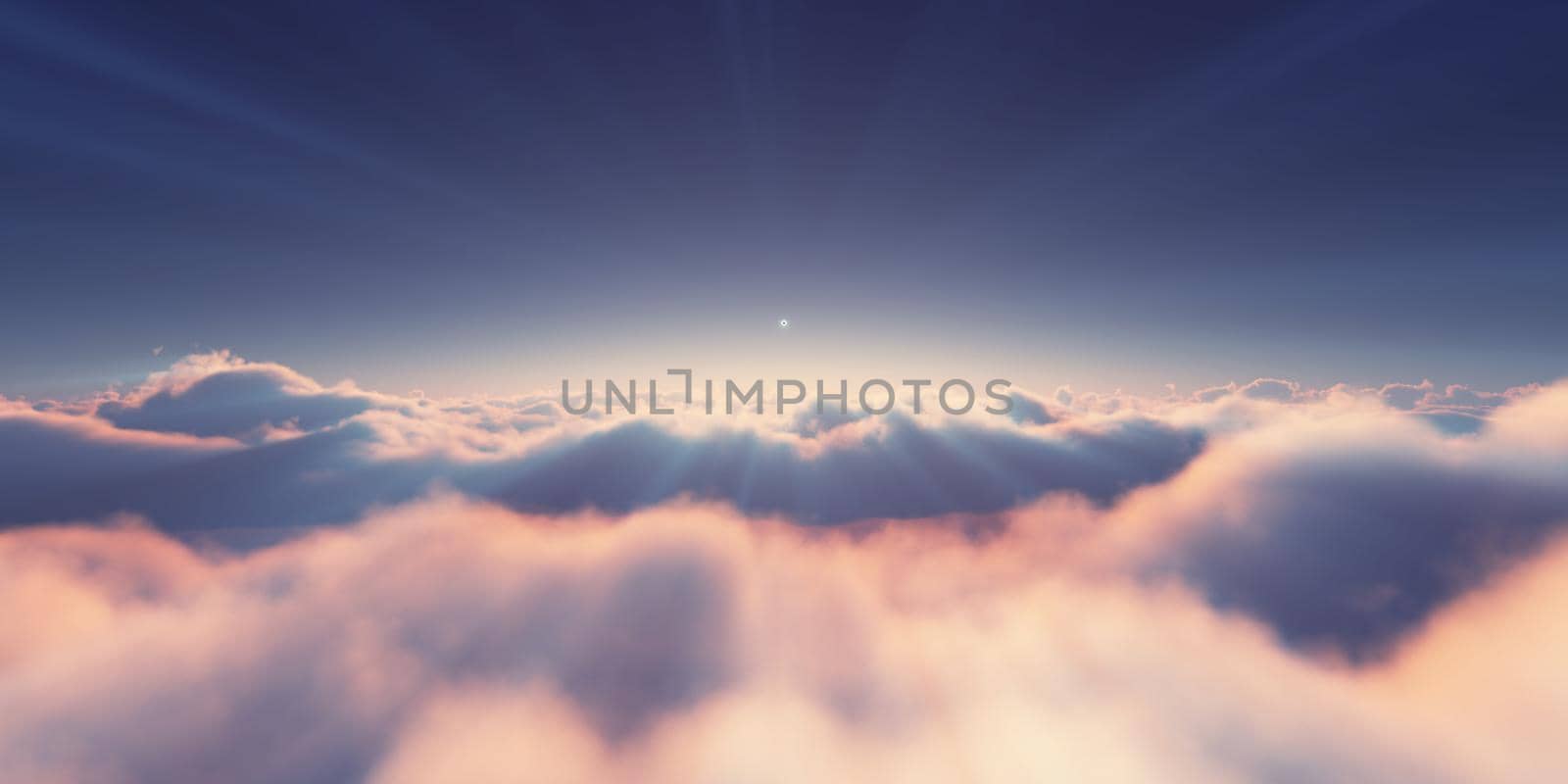 above clouds sunrise sun ray illustration by alex_nako