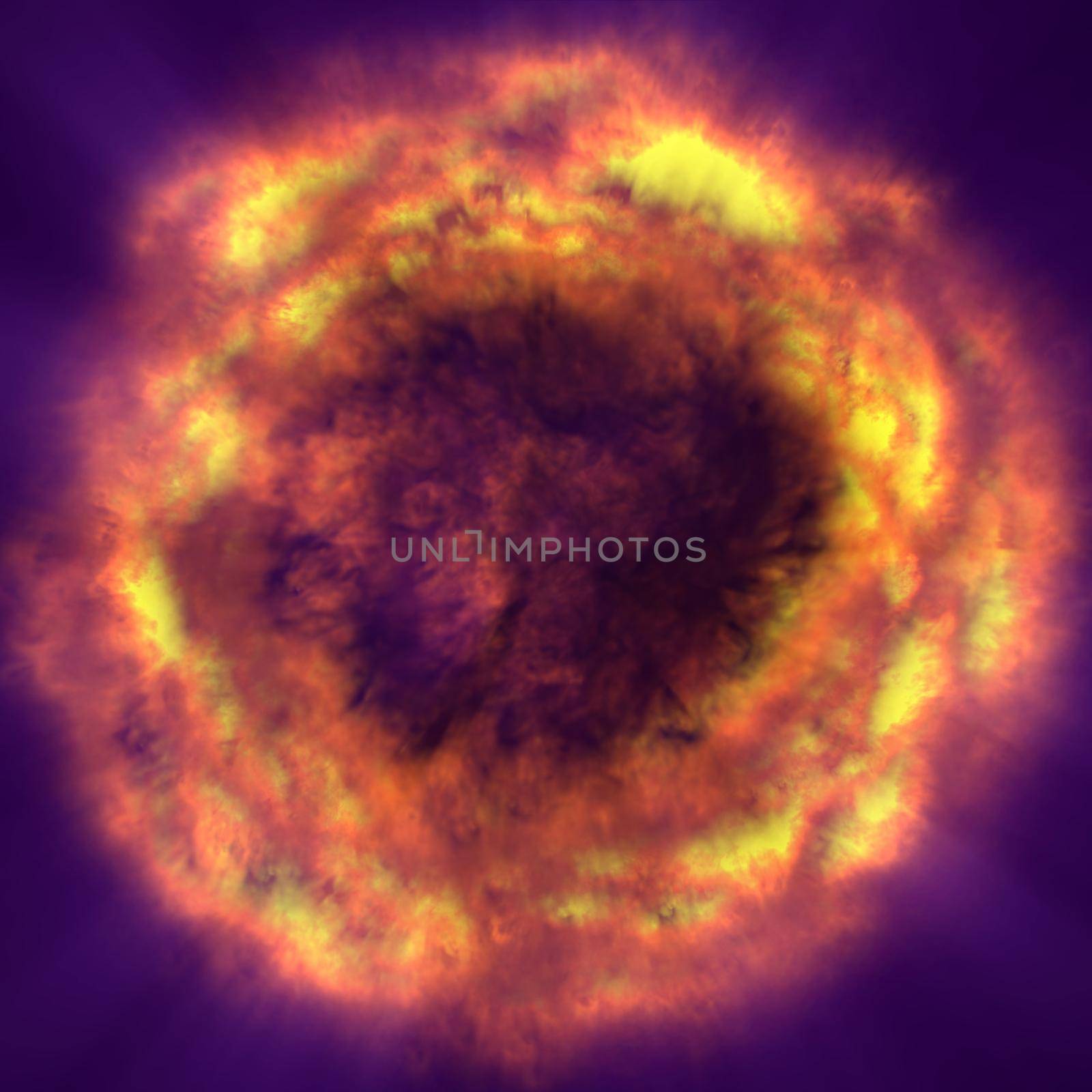 fire flame ball explosion in space, abstract illustration