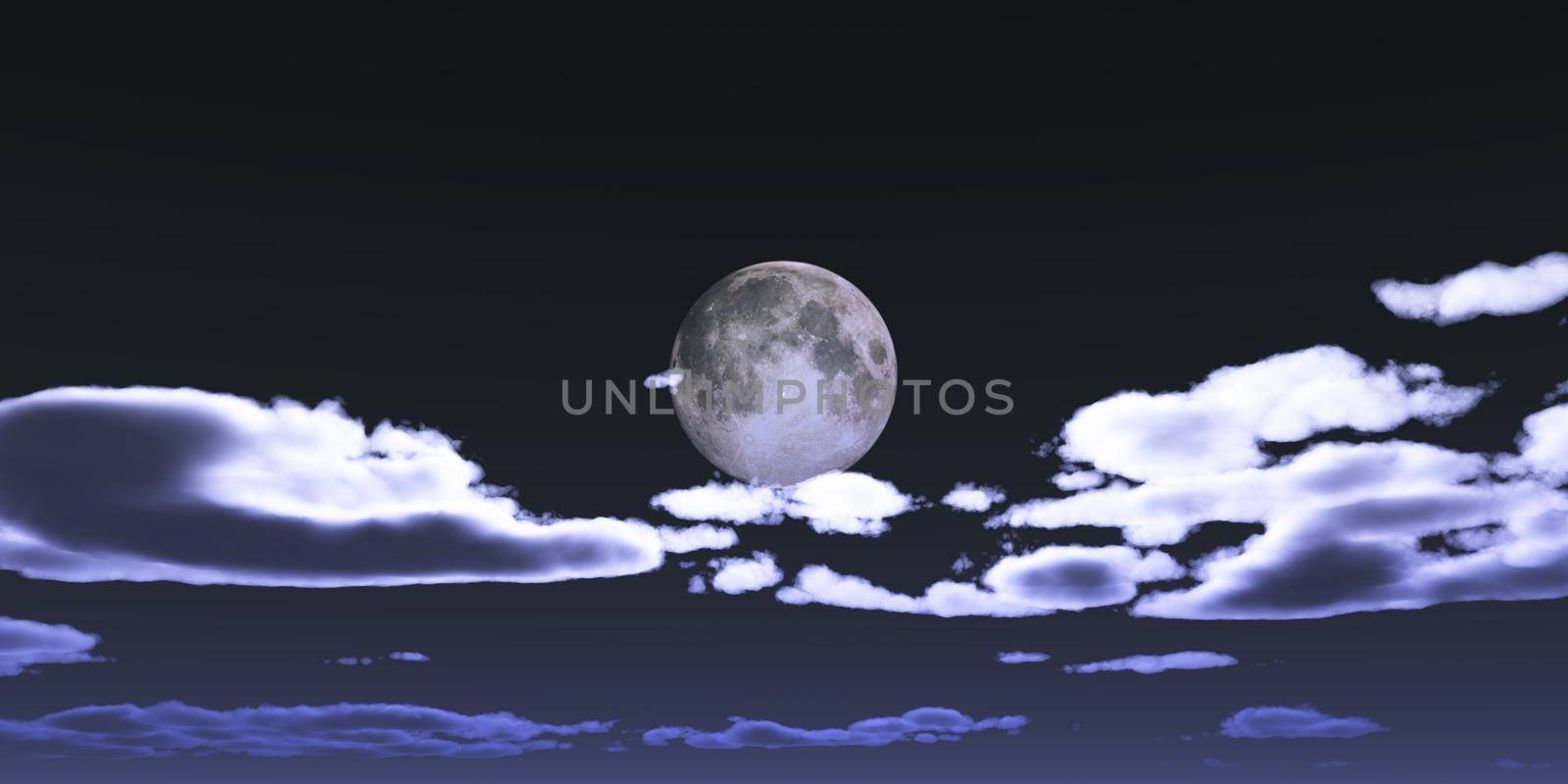 full moon at night night sky, illustration 3d render