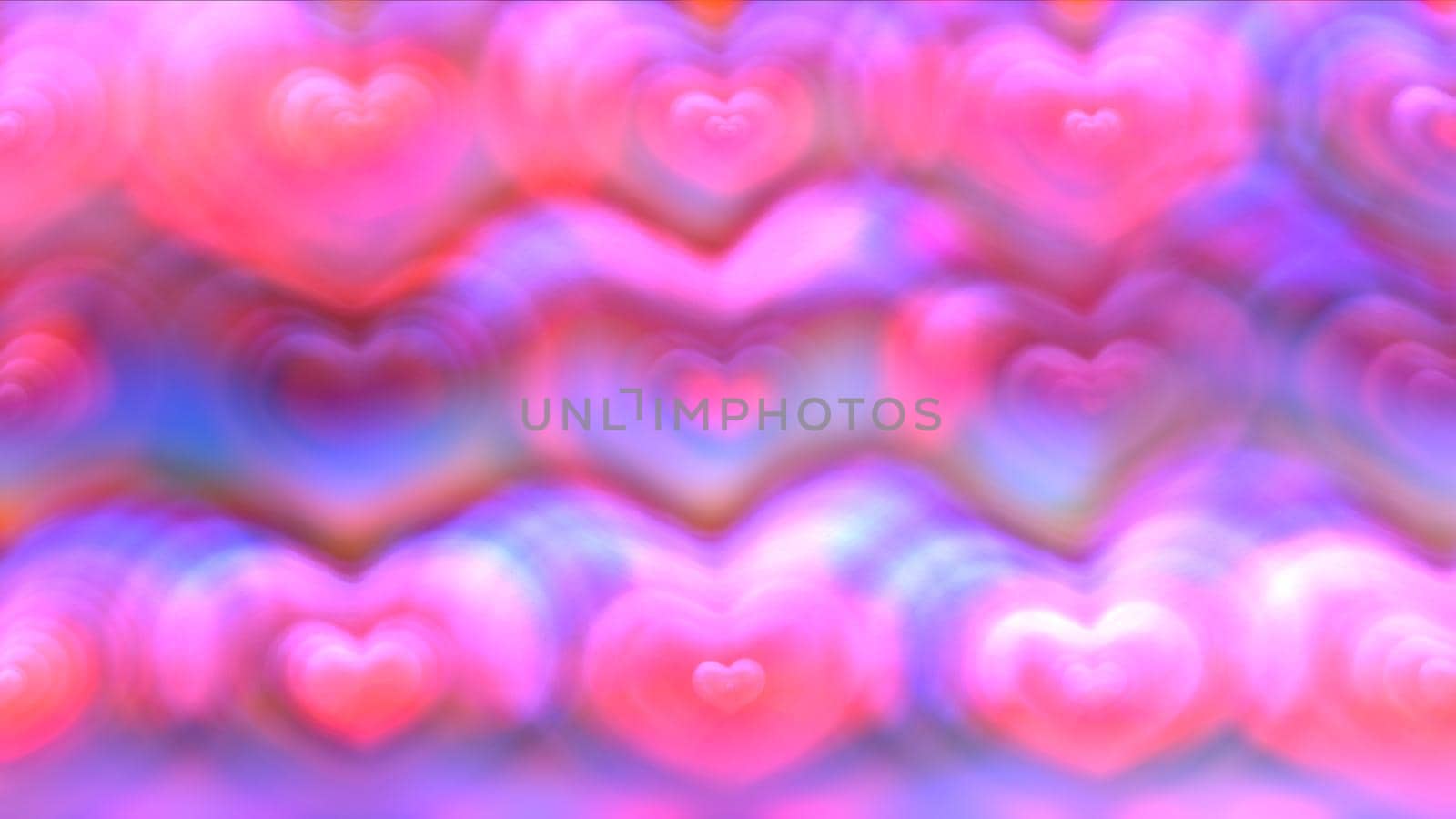 Colorful light abstract hearts background illustration render