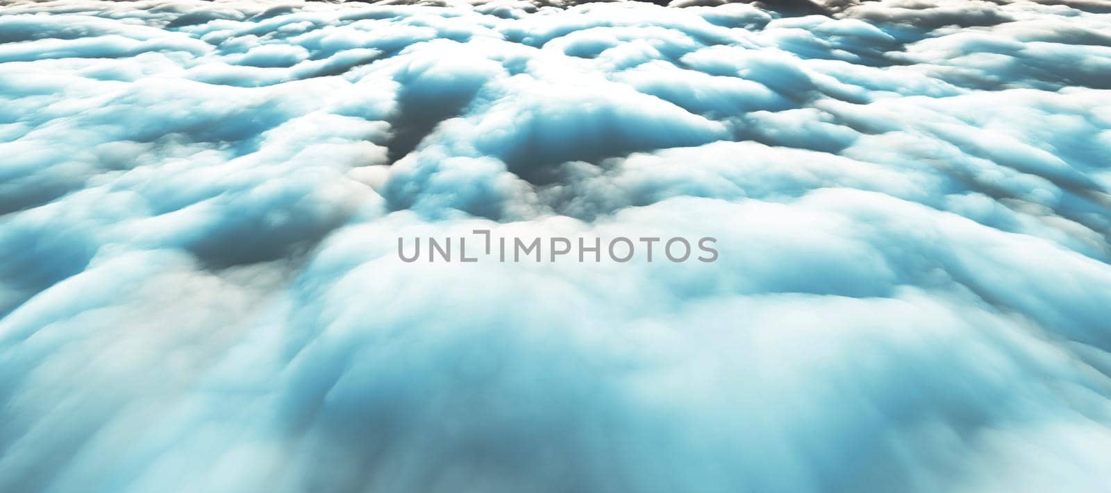 above clouds sun ray 3d render illustration