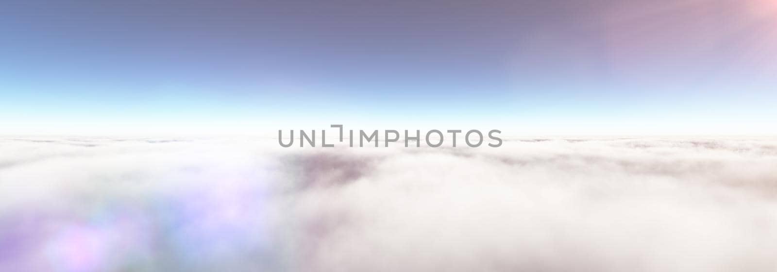 Above clouds sun ray, 3d rendering by alex_nako