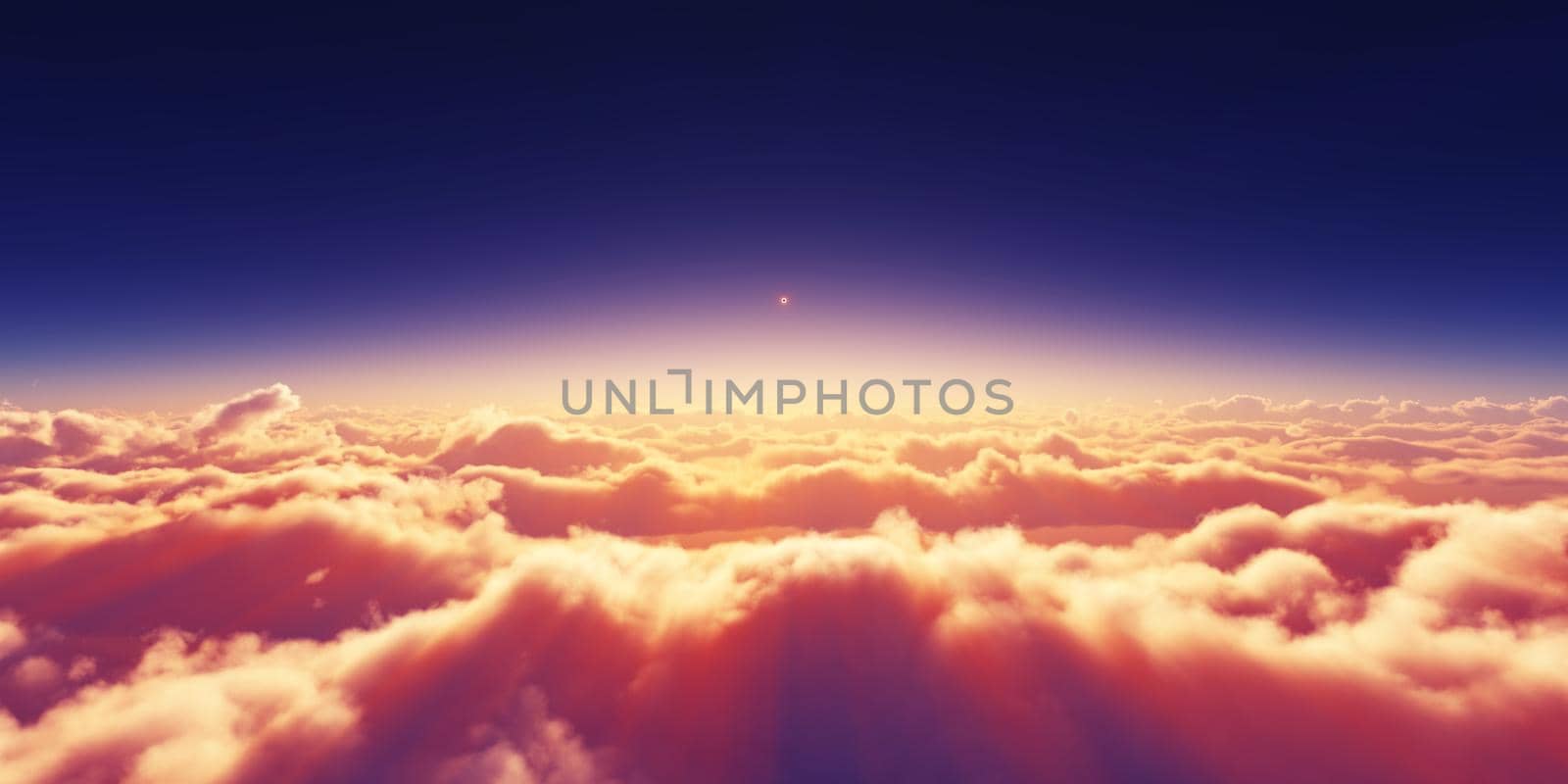 above clouds sunrise sun ray illustration by alex_nako