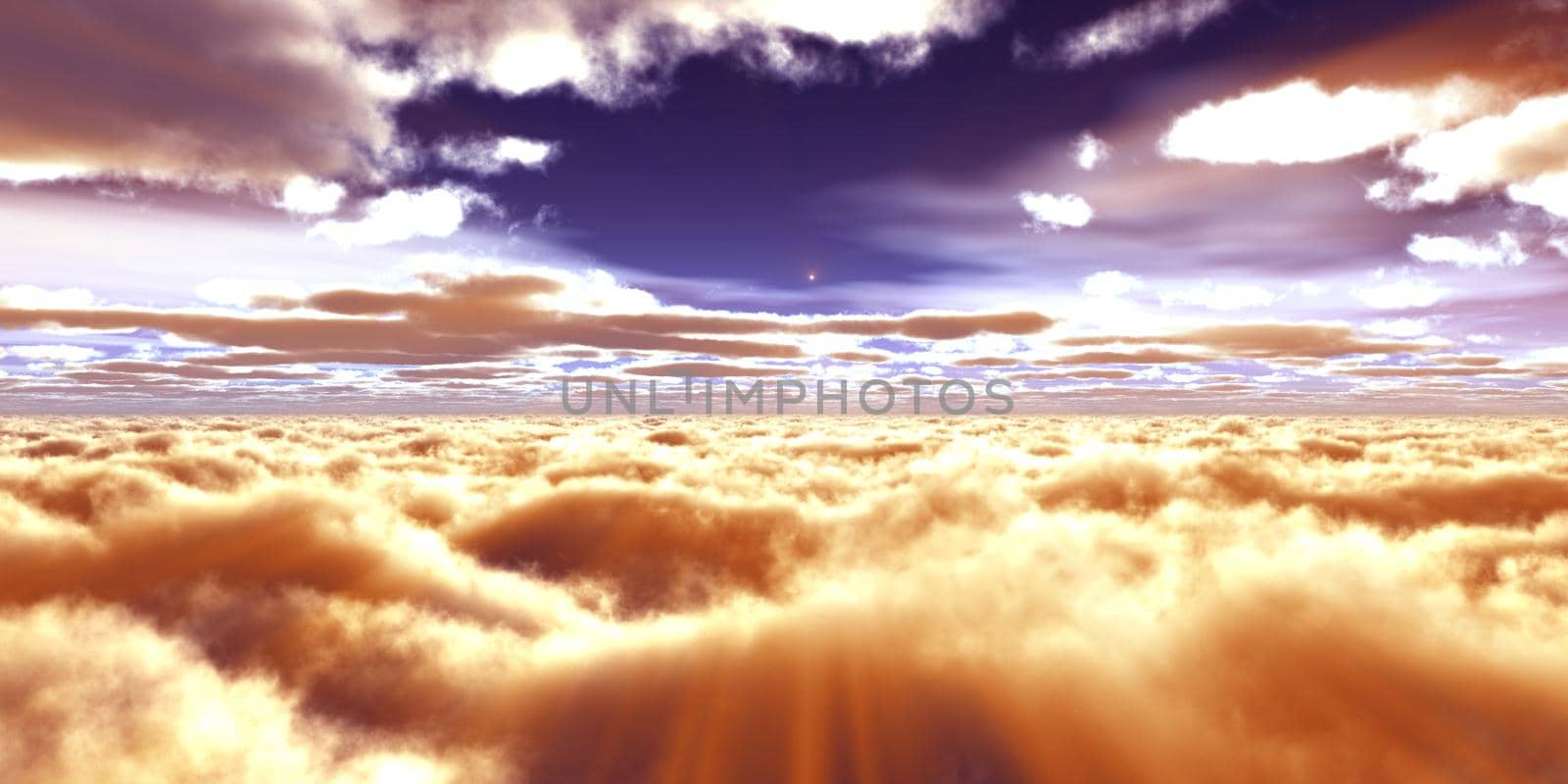 above clouds fly sunset sun ray by alex_nako