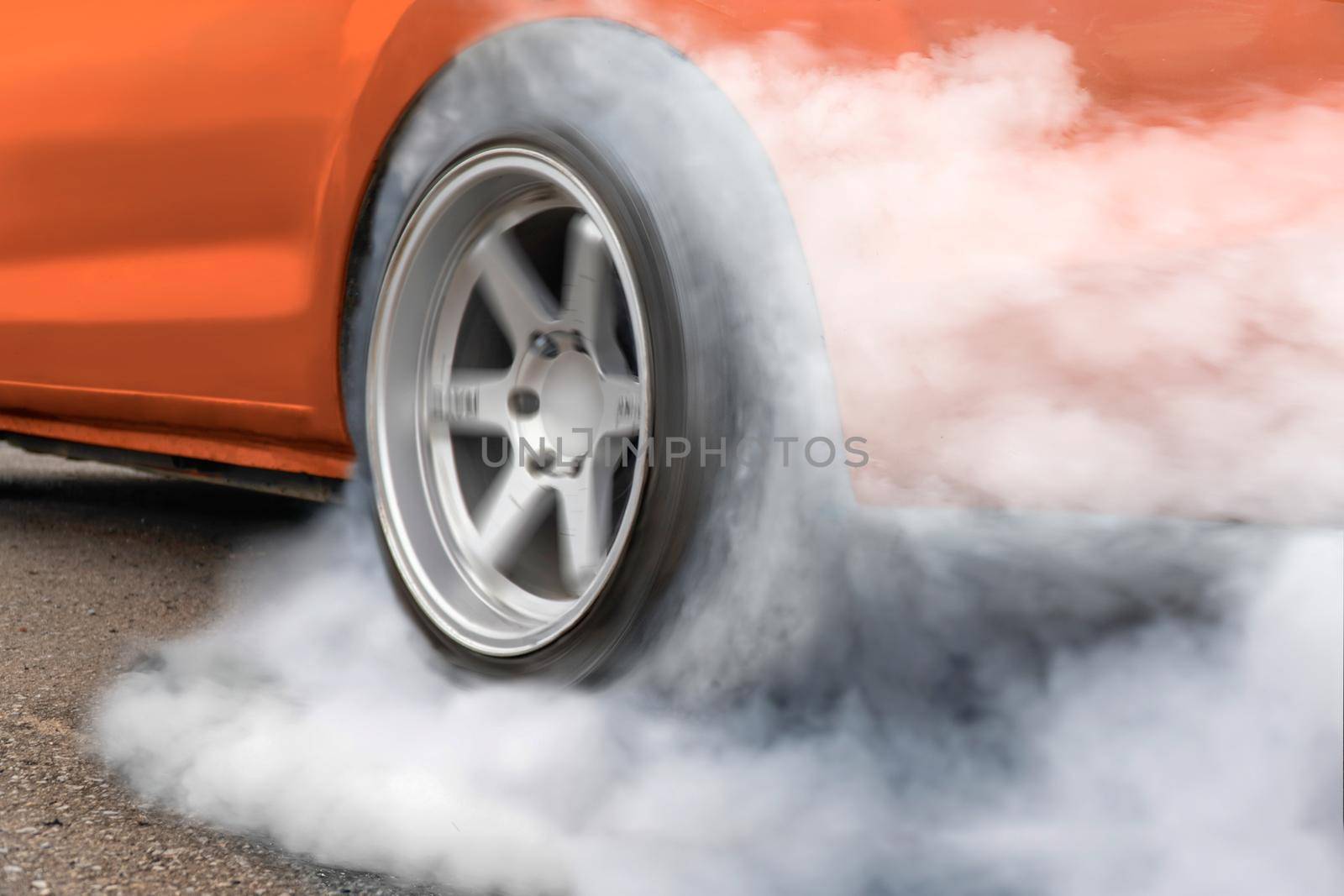 Race drift car burning tires on playground by toa55