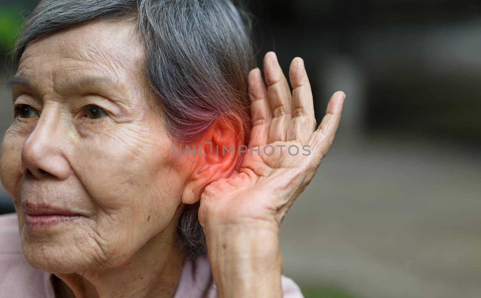 Elderly woman hearing loss , Hard of hearing by toa55