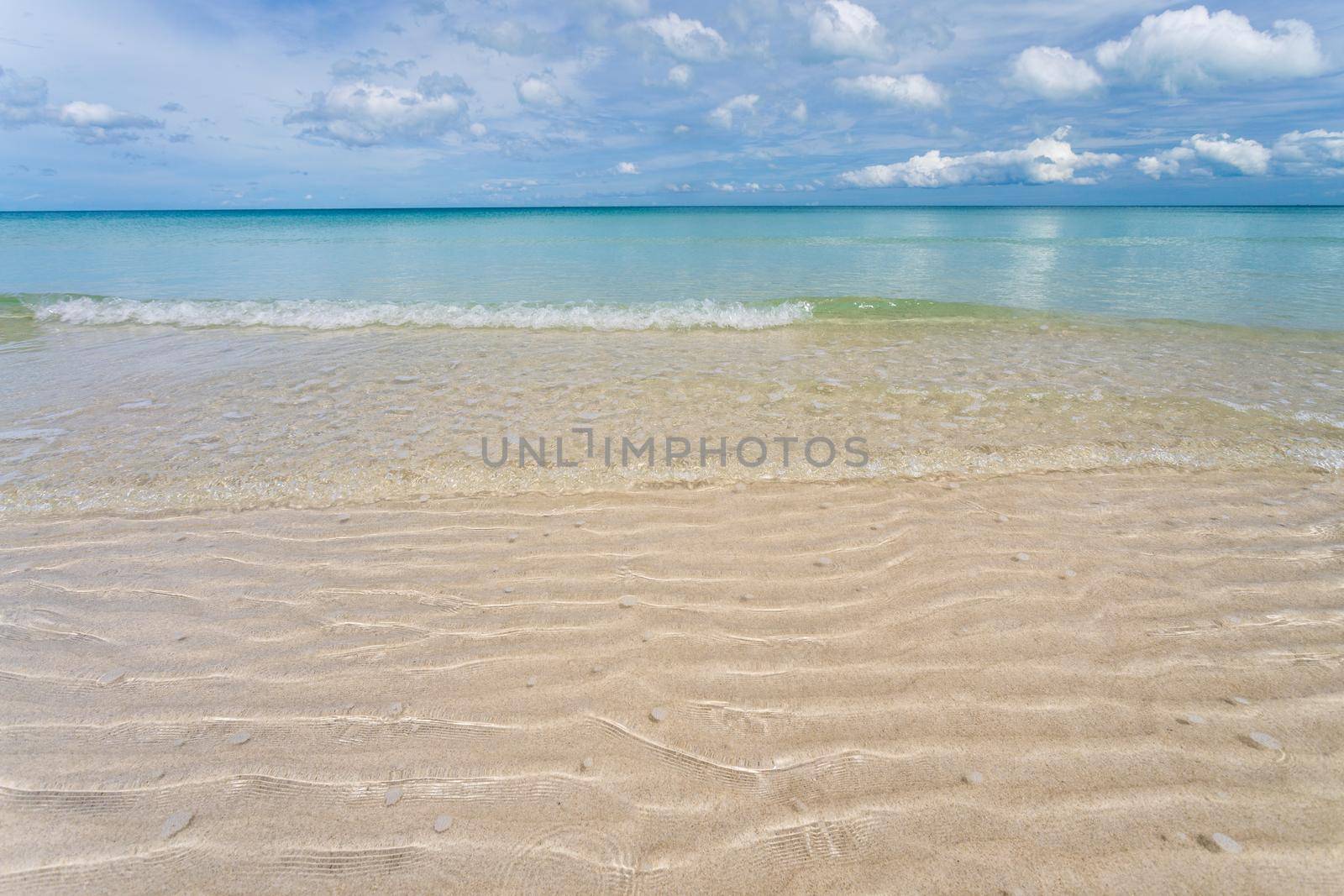 Clear transparentsea water at Chaweng Beach, Koh Samui, Thailand. After Covid had no tourists make the sea complete ecological recovery ,nature balance by toa55