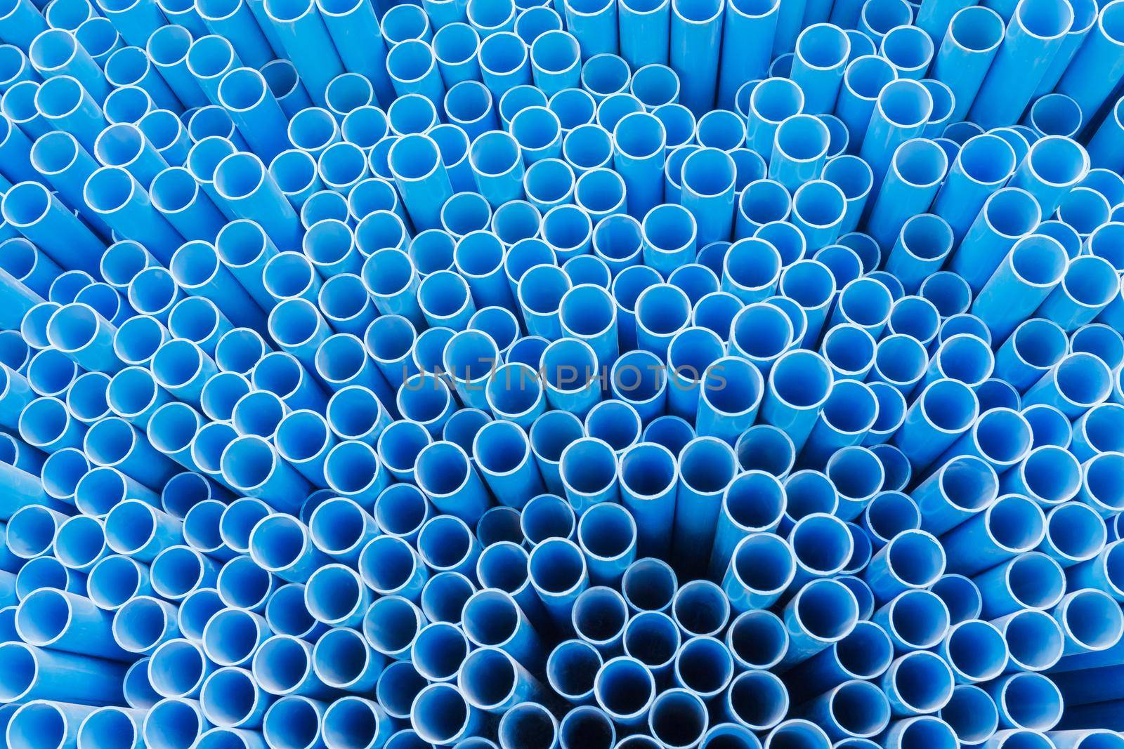 PVC pipes stacking on shelf in warehouse