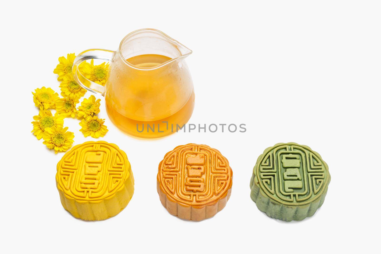 Traditional Mooncake On white background