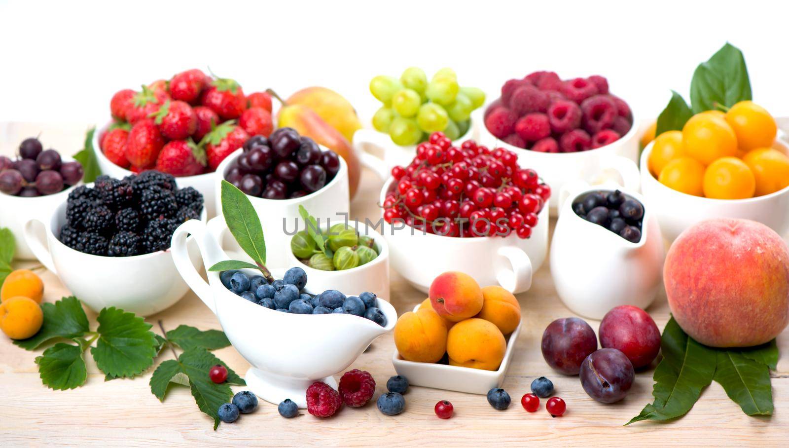 berry mix isolated on a white background.