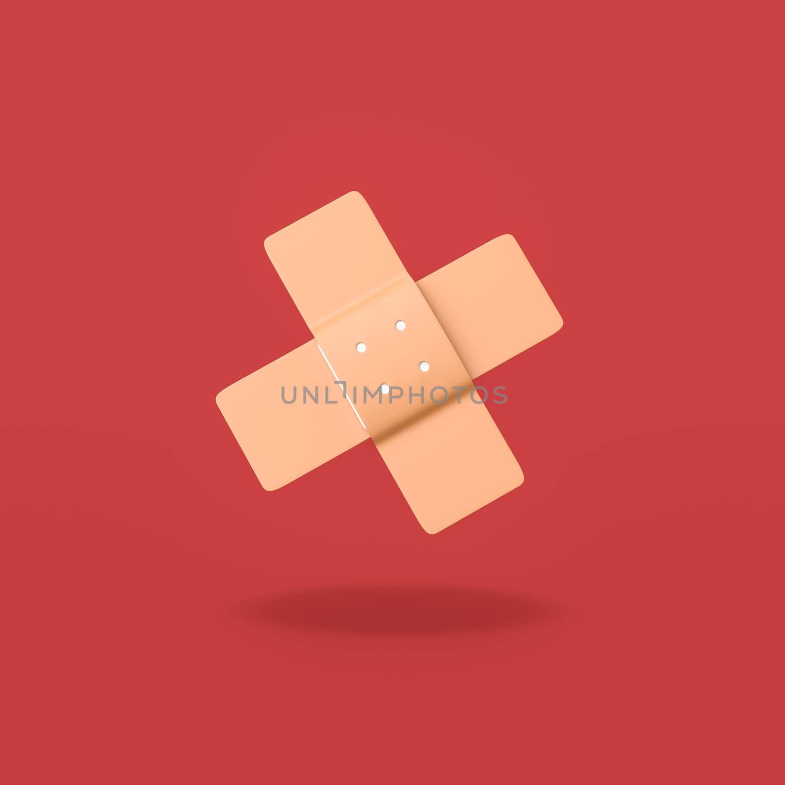 Medical Patch on Red Background by make