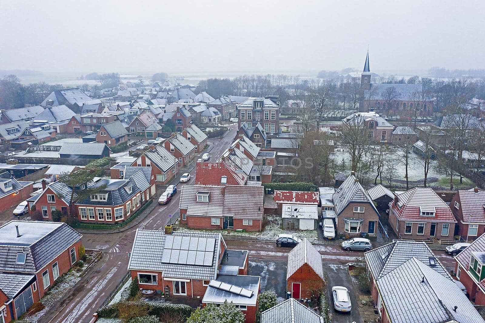 Aer8al from the snowy little village Ternaard in the Netherlands in winter by devy