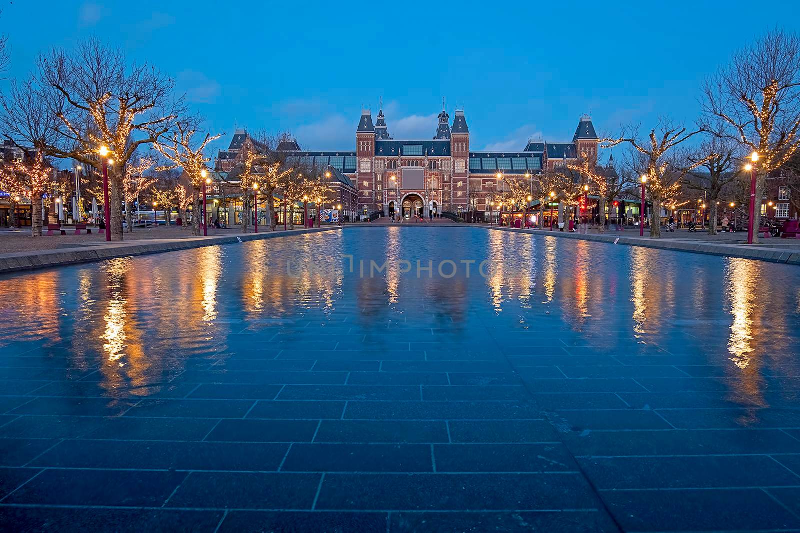 Christmas at the Museumplein in Amsterdam the Neetherlands at twilight by devy