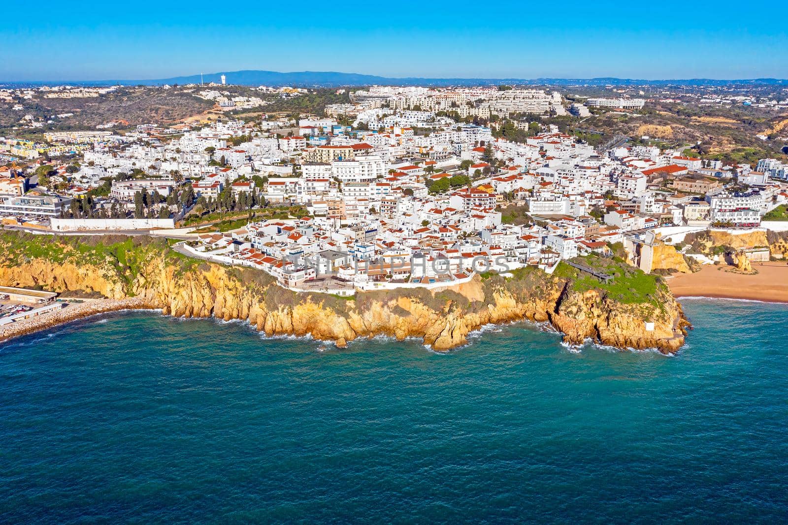 Aerial from Albufeira in the Algarve Portugal