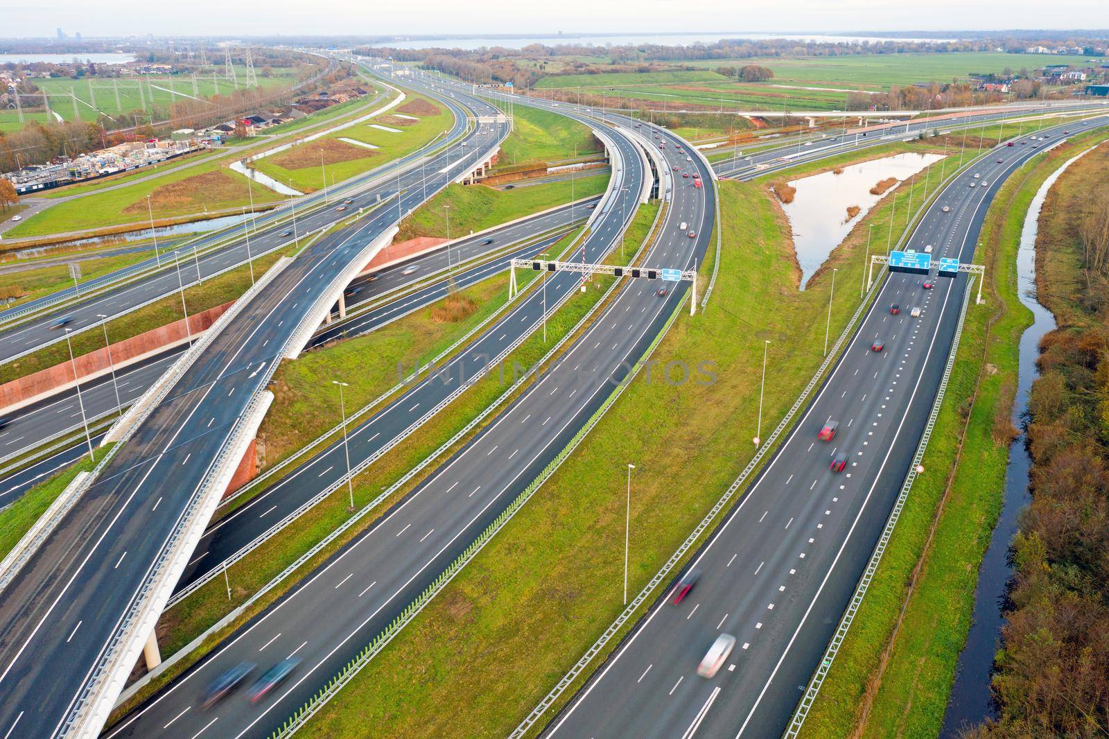 Aerial from the highway A1 in the Netherlands by devy
