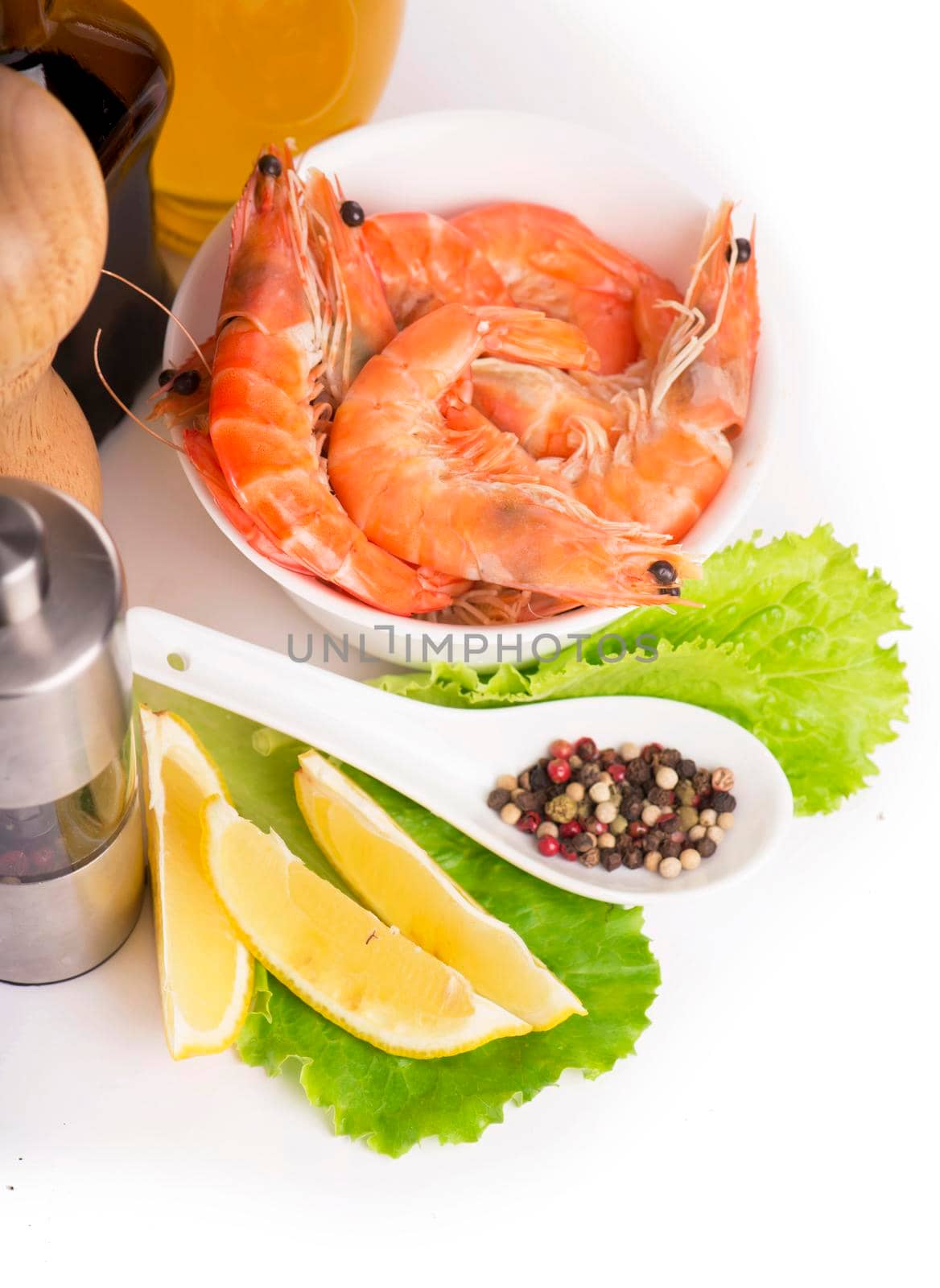 delicious fresh cooked shrimp prepared to eat by aprilphoto