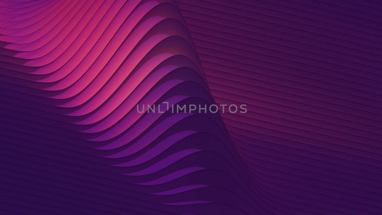 Wavy purple and magenta lines pattern. Abstract background, digital render. by hernan_hyper