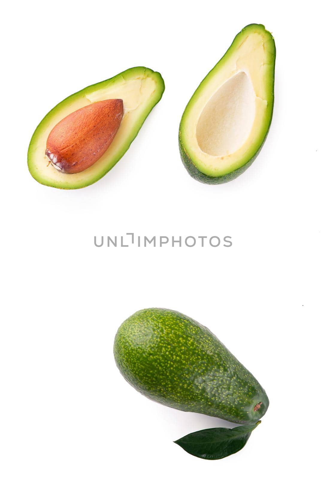 avocado, clipping path, isolated on white background full depth of field . by aprilphoto