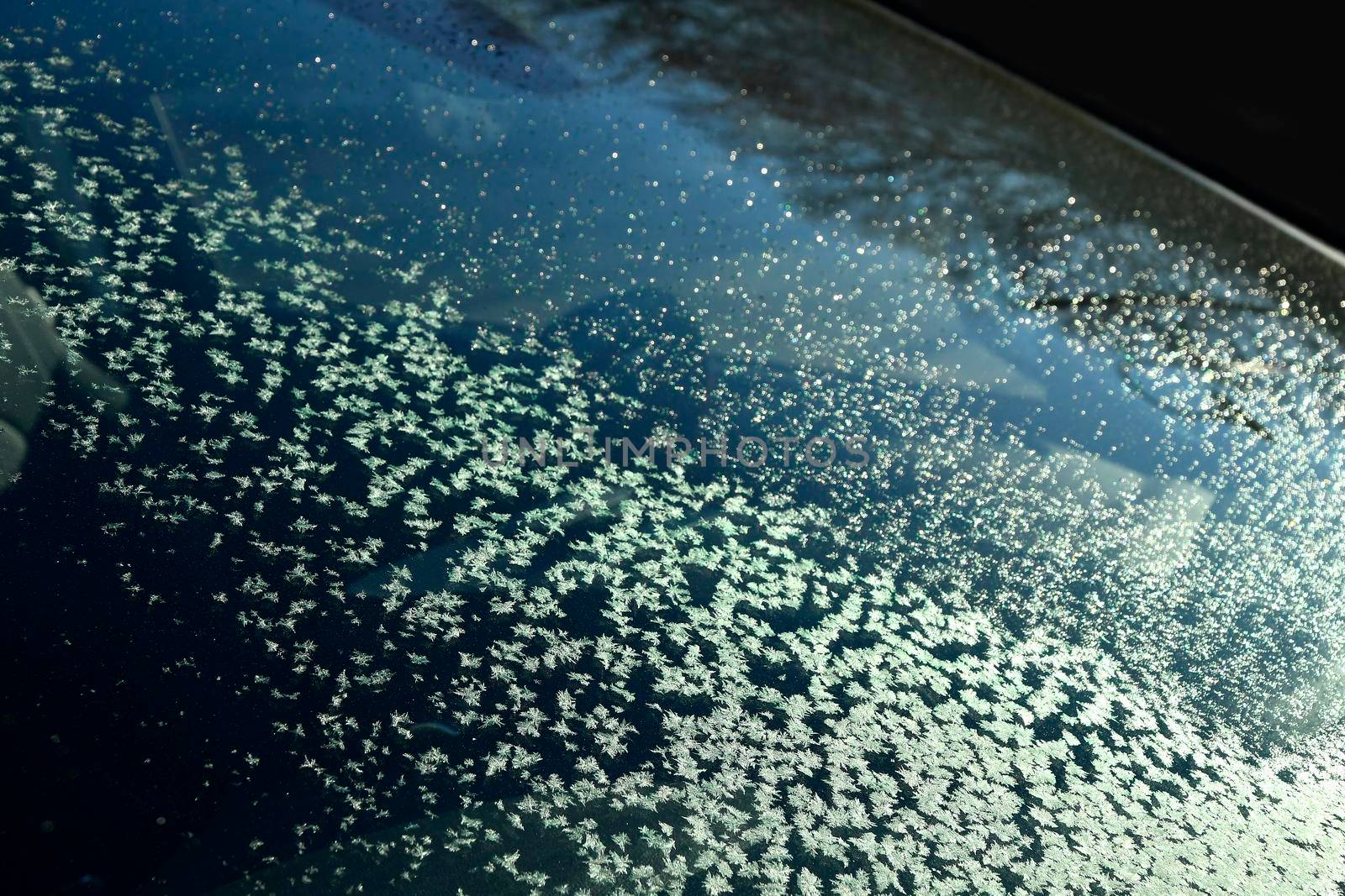 ice crystals on a car front window by Jochen