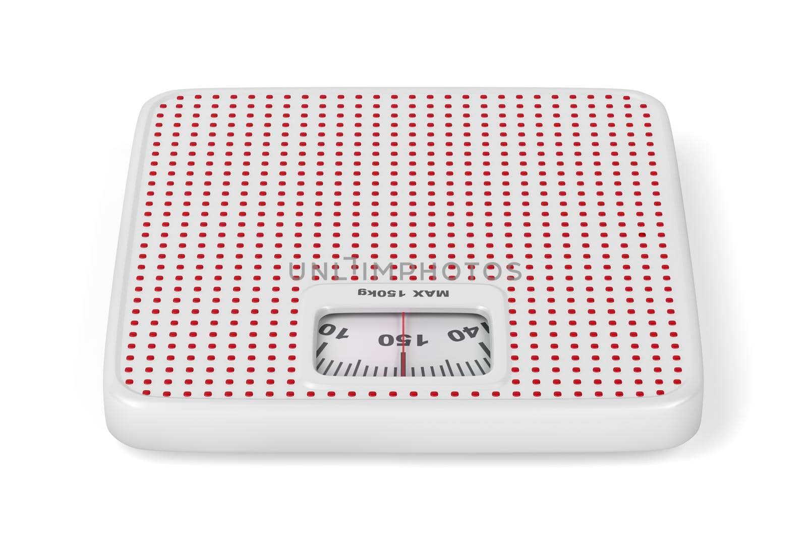 Mechanical weighing scale on white background