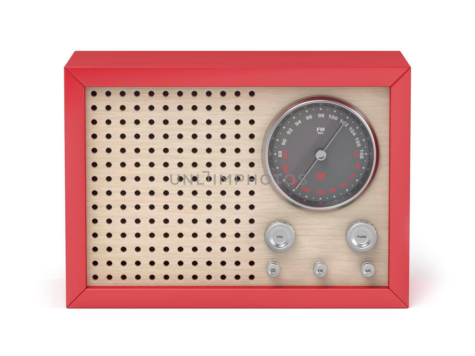 Red retro radio by magraphics