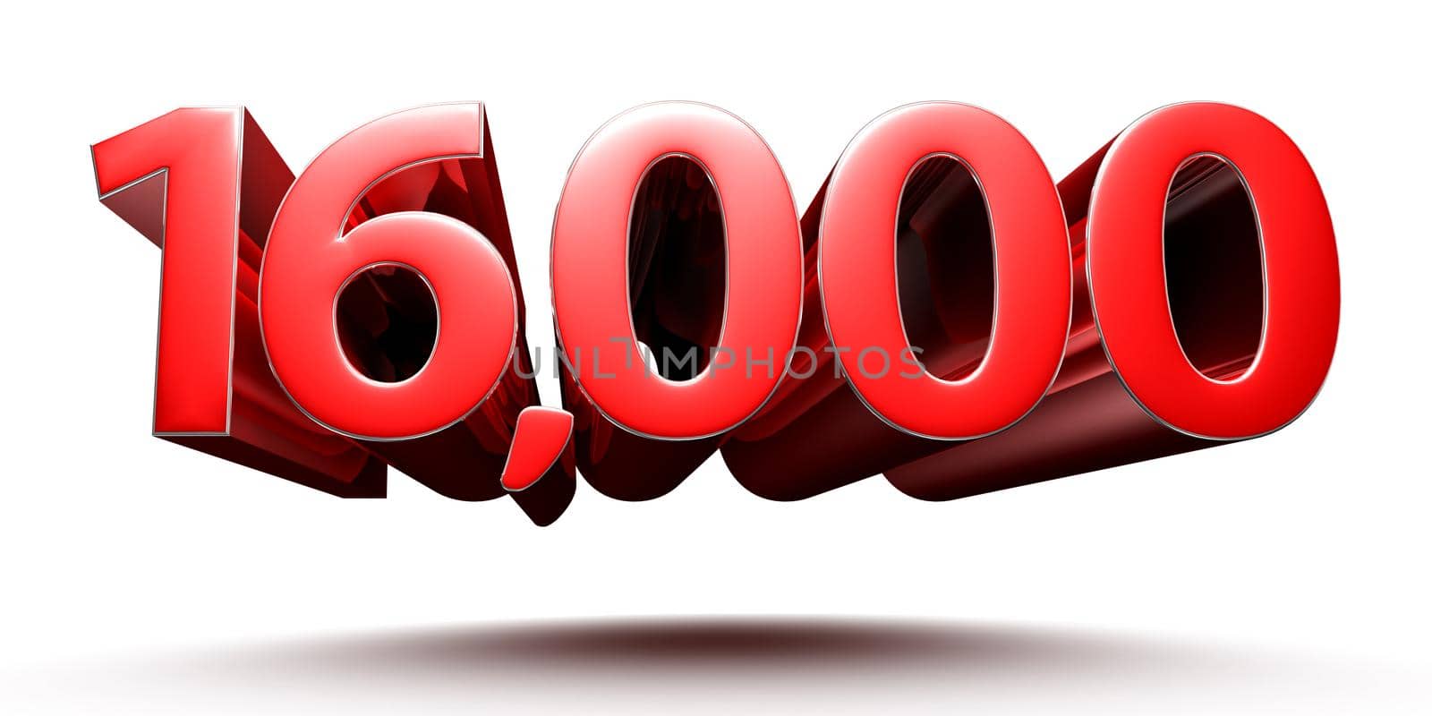 16000 numbers in a 3D rendering, white background with clipping path. by thitimontoyai