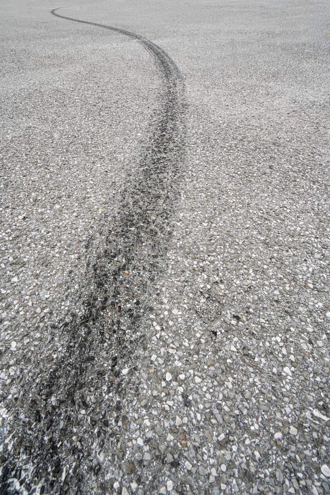 tire slip marks on the asphalt