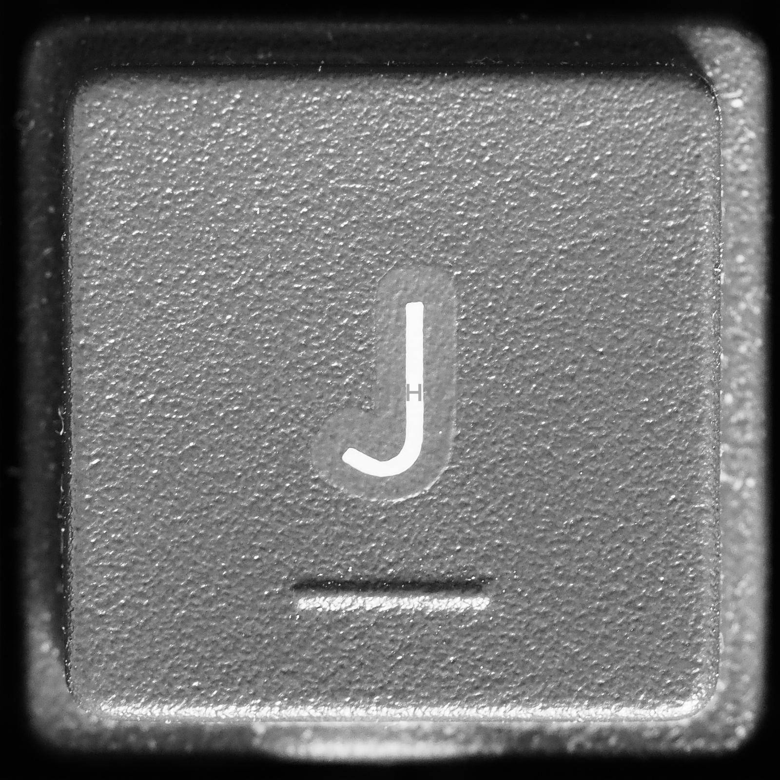 Letter J key on computer keyboard keypad