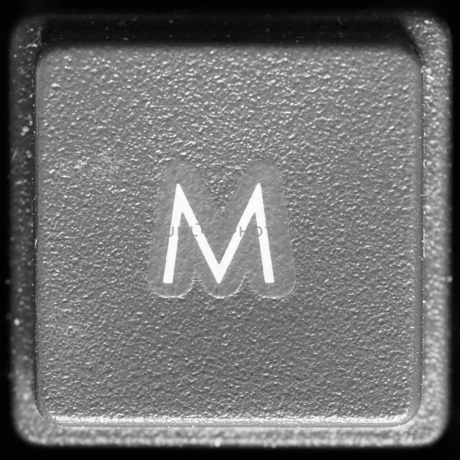 Letter M key on computer keyboard keypad