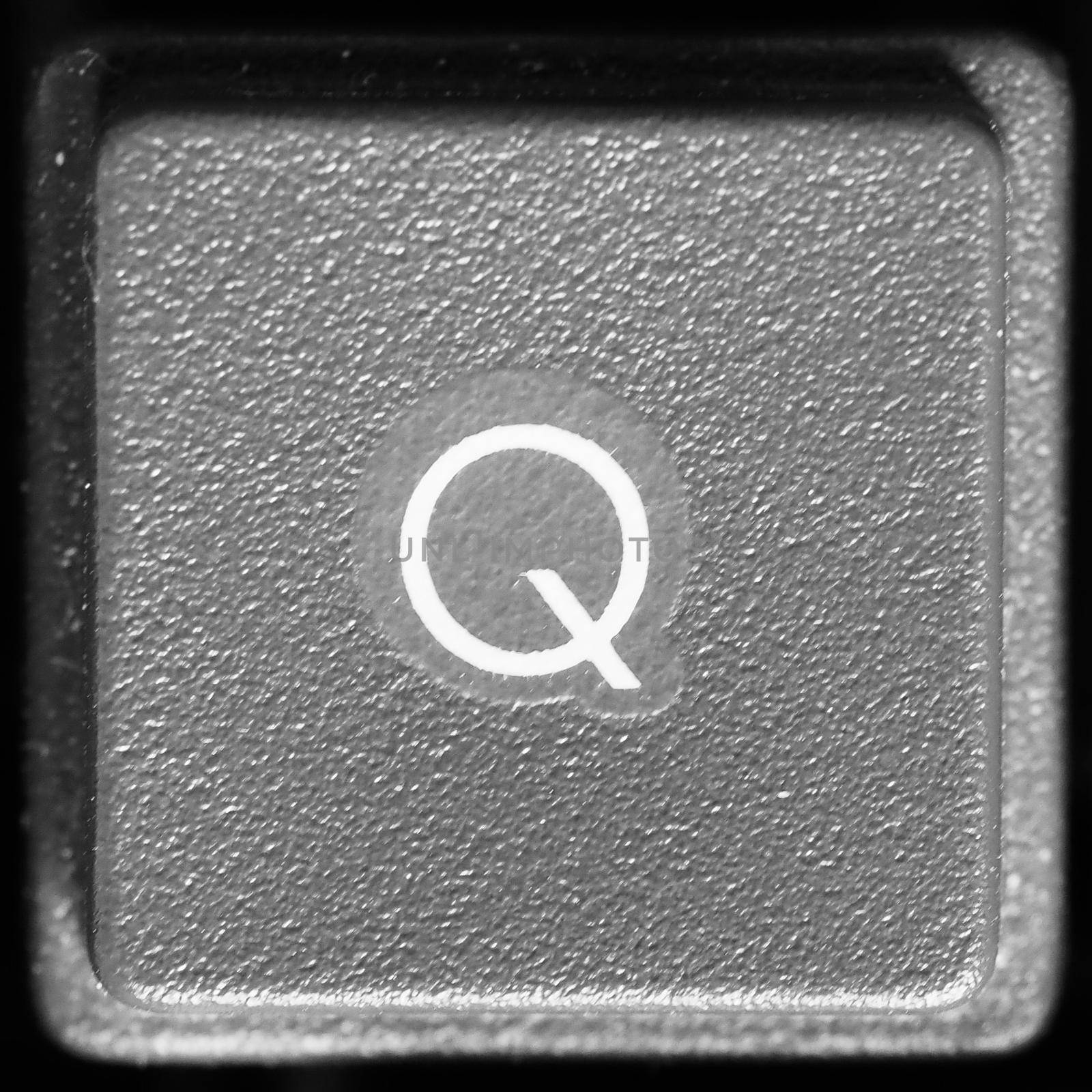 Letter Q key on computer keyboard keypad