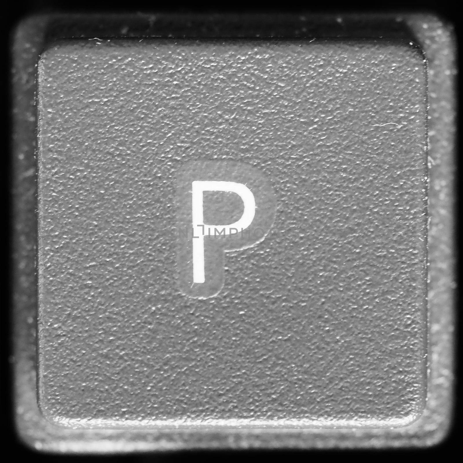 Letter P key on computer keyboard keypad