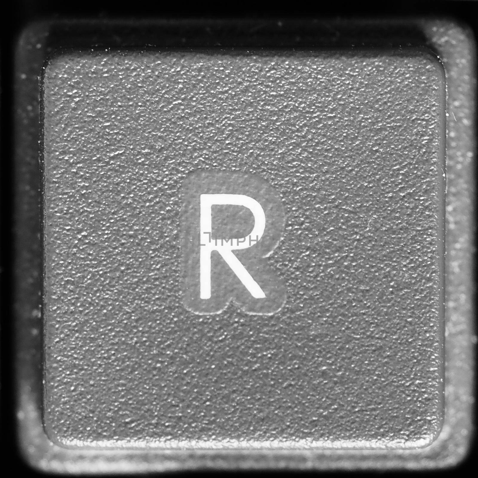 Letter R on computer keyboard by claudiodivizia