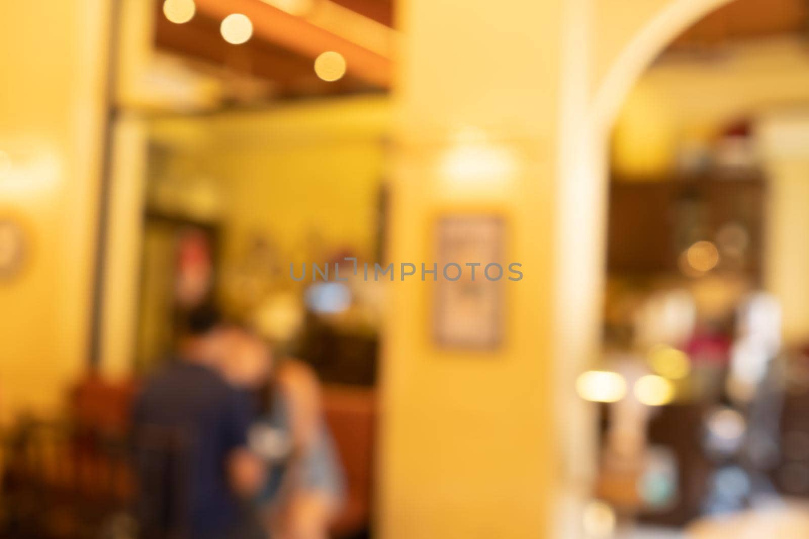 Blur coffee and restutant cafe with customers background. by Suwant