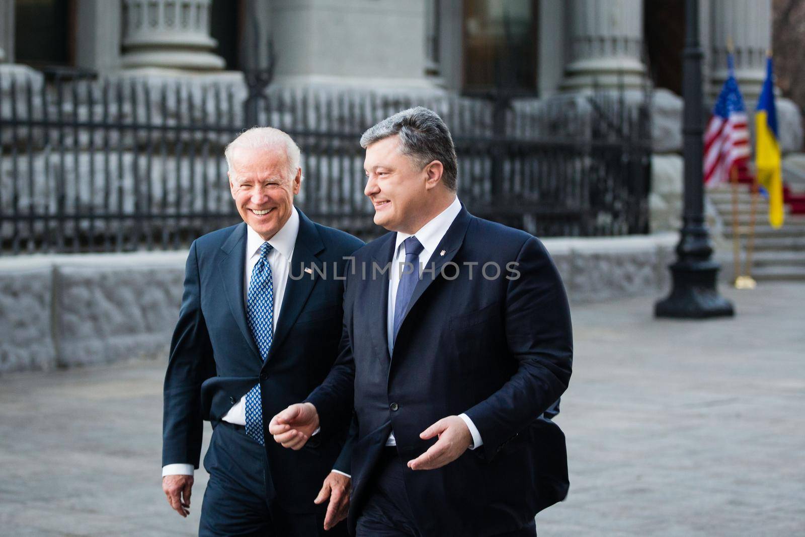 KIEV, UKRAINE - Dec 07, 2015: vice president of USA Joe Biden and President of Ukraine Petro Poroshenko during their meeting in Kiev