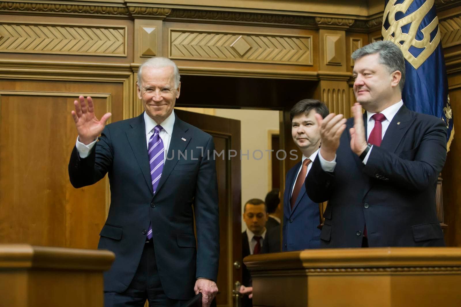 KIEV, UKRAINE - Dec 08, 2015: Vice president of USA Joseph Biden during his speech in the Verkhovna Rada of Ukraine, Kiev